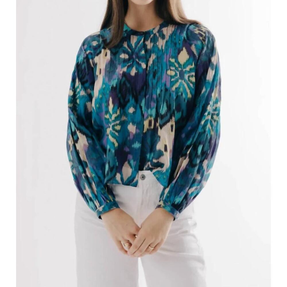 Love The Label Lavina Top Symphonic Ikat Print Size Small